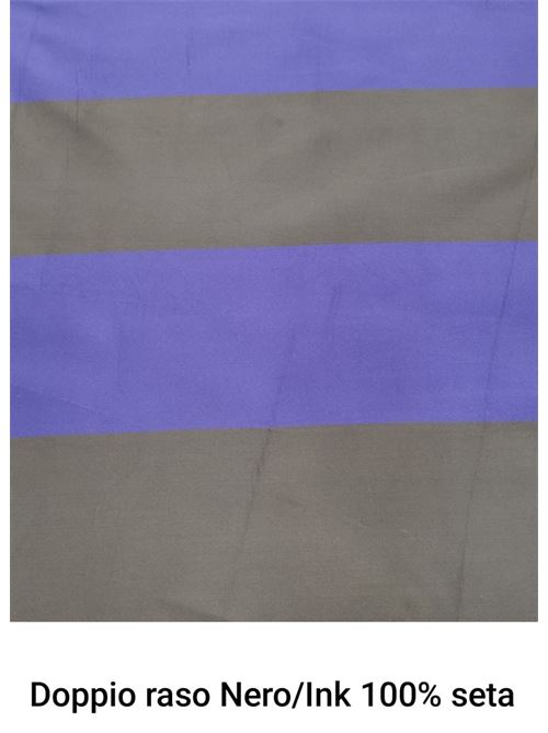 tessuto doppio raso a righe nere e blu Laboratorio Capri | DOPPIORASORIGANEROBLU